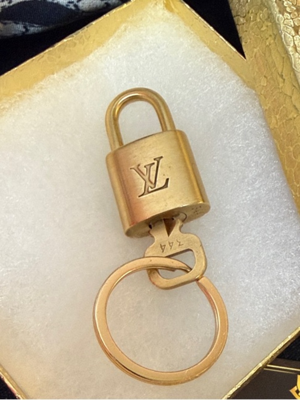 Louis Vuitton Gold-tone Padlock Key Charm with key ring